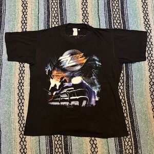 VINTAGE  1991 ZZ TOP Recycler Tour Single Stitch T-Shirt L Band 90's Black